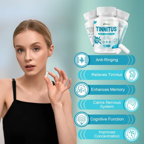 Vista 4 de inGreens Alivio de tinnitus para oídos zumbidos, ginkgo biloba y varias otras hierbas, vitaminas para la salud del oído, apoya la salud del oído