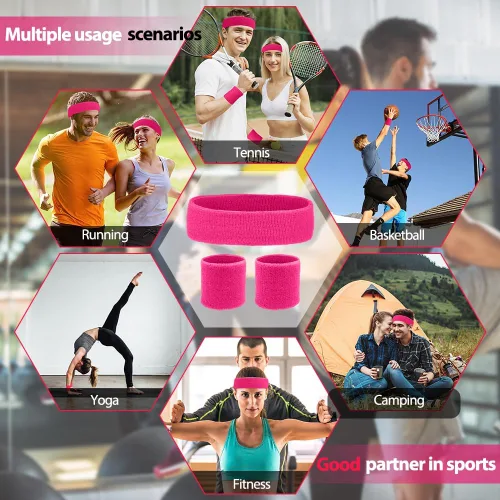 Vista 5 de Diademas de entrenamiento, diademas deportivas y al aire libre, accesorios de gimnasio, diadema que absorbe la humedad, bandas para el sudor
