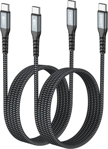 Vista 13 de SUNGUY Cable corto USB C a USB C de 1 pie [paquete de 2] de carga rápida de 60 W Naranja