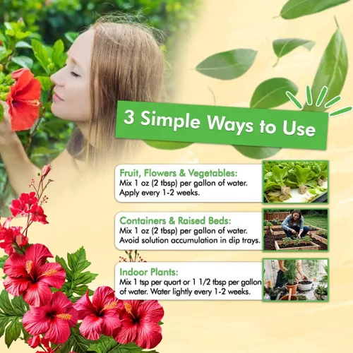 Vista 7 de EZ-GRO - Paquete de fertilizantes multiusos y potenciadores de flores, alimento líquido para plantas, para césped, flores, verduras y flores