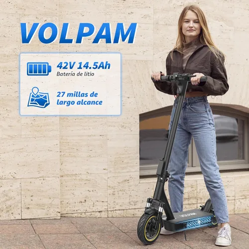 Vista 5 de Electric Scooter, 500W Motor, 28 Miles Range, Dual Suspensions Neumáticos sólidos de 10 pulgadas, velocidad máxima de 22 Mph, scooter plegable