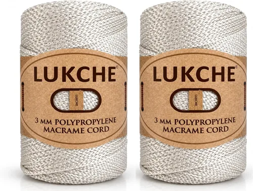 Vista 13 de Cuerda de macramé premium de poliéster de 3 mm (134.44 metros), (250 g) 100% cuerda de macramé de polipropileno, hilo de crochet de macramé colorido