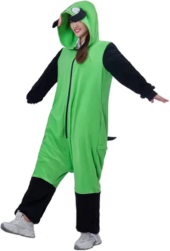 Vista 4 de Invader Cosplay Zim - Sudadera con capucha para hombre casual con cremallera