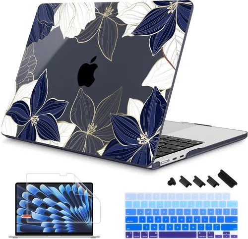 Vista 19 de Mektron Diseñada para MacBook Air 2025/2024/2023 de 15 PULGADAS M4 A3241 /M3 A3114 /M2 A2941, Carcasa de Cubierta Rígida de Plástico Impreso