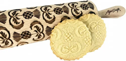 Vista 10 de Rodillo de gofrado BLOOMY con patrón floral – Rodillo para masa y arcilla para galletas y cerámica en relieve - Sello para galletas y cerámica