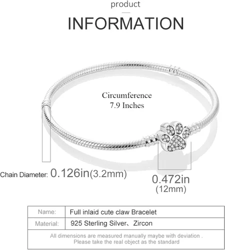 Vista 4 de MULA 925 Sterling Silver Snake Chain Charm Bracelet Butterfly Best Friend Heart with 5A Cubic Zirconia for Women Girls Gift for Her
