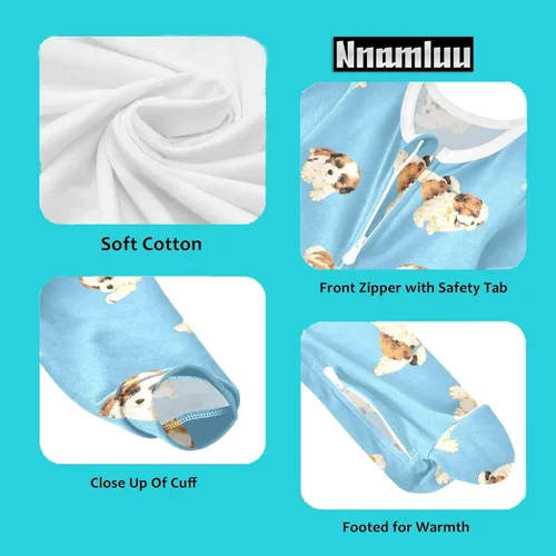 Vista 3 de Nnamluu Peleles para bebé, ropa de bebé, trajes de algodón, bebés, patrón de perros, 0-24 meses