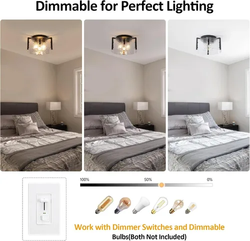 Vista 6 de Lámpara de techo negra de montaje empotrado, lámpara de entrada moderna de 3 luces, montaje de techo, accesorios de iluminación de cocina, lámparas