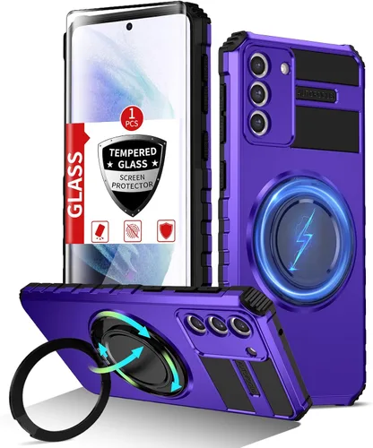 Vista 70 de Funda magnética para Samsung Galaxy Note 20 Ultra compatible con carga inalámbrica MagSafe, con 1 protector de pantalla, anillo de soporte integrado