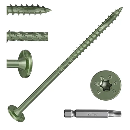 Vista 7 de FMhotu 100 Tornillos para Madera Negros con Cabeza de Estrella de 2-7/8 Pulgadas - Tornillos Resistentes al Óxido para Terrazas de Madera