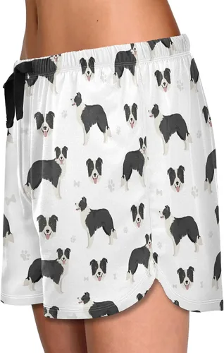Vista 6 de vvfelixl Pantalones cortos de dormir para mujeres, cachorros, pantalones cortos de pijama con bolsillos, pantalones de dormir S-XXL