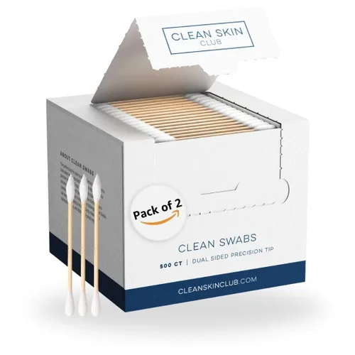 Vista 9 de Clean Skin Club Clean Swabs 500CT Punta puntiaguda Biodegradable + algodón orgánico y bambú Maquillaje y retoques de esmalte de uñas Sin
