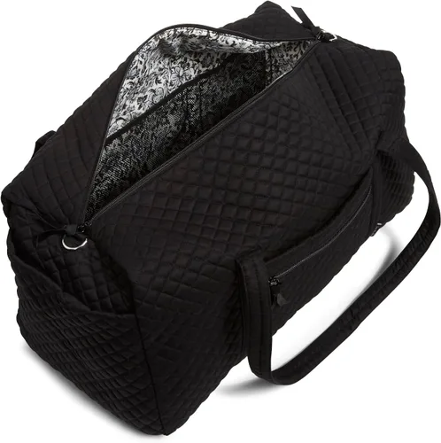 Vista 5 de Vera Bradley - Bolsa de viaje grande de algodón para mujer, Negro (True Black)