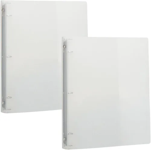 Vista 26 de JAM PAPER Carpeta de plástico de 1 pulgada, carpeta blanca de 3 anillas, se vende individualmente Blanco