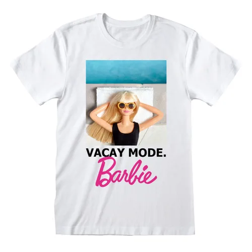 Vista 2 de Camiseta de Manga Corta Barbie Vacay Mode Blanco Unisex