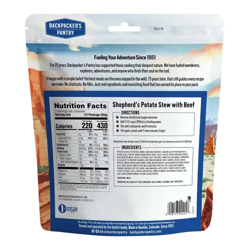 Vista 2 de Backpacker's Pantry - Estofado de papa del pastor con carne de res - Comida liofilizada para mochileros y campistas - Comida de emergencia - 27