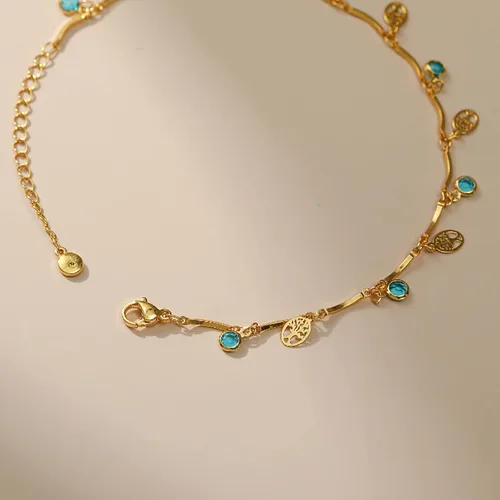 Vista 27 de Tobillera para mujer, chapada en oro de 18 quilates, tobillera con dije de oro, impermeable, para verano, playa, cadena de pie, joyería para regalos