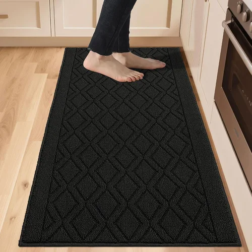 Vista 14 de COSY HOMEER Tapete de cocina antideslizantes, absorbentes para el piso, alfombra de cocina lavable, tapete de pie para fregadero, alfombra de Beige