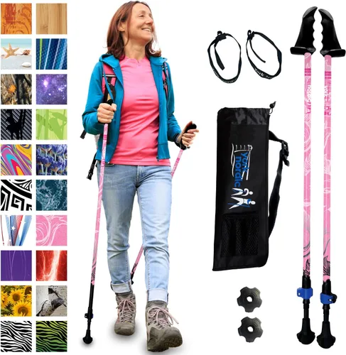 Vista 22 de York Nordic Motivator - Bastones de caminata para equilibrio y rehabilitación - Agarres de estabilidad patentados - Ligeros, ajustables y plegables