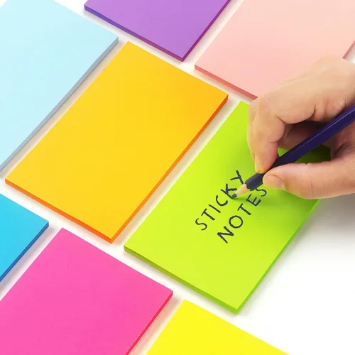 Vista 4 de Winner Aura Sticky Notes - Almohadillas autoadhesivas de colores brillantes de 3 x 5 pulgadas, 8 paquetes de 400 hojas Bloc de notas autoadhesivo