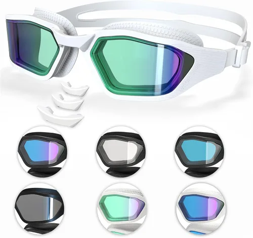 Vista 10 de Whale Gafas de natación A1 GE Nano de larga duración, antivaho UV, unisex, cómodas, visión clara