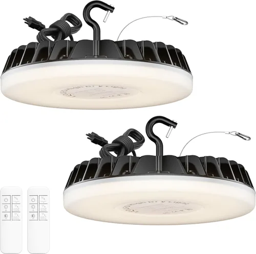Vista 10 de Luces LED inteligentes UFO de 150 W con control remoto multifunción Smart LED Shop Lights - Micware Motion Sensor 18000LM 10%-100% Dimmable IP65