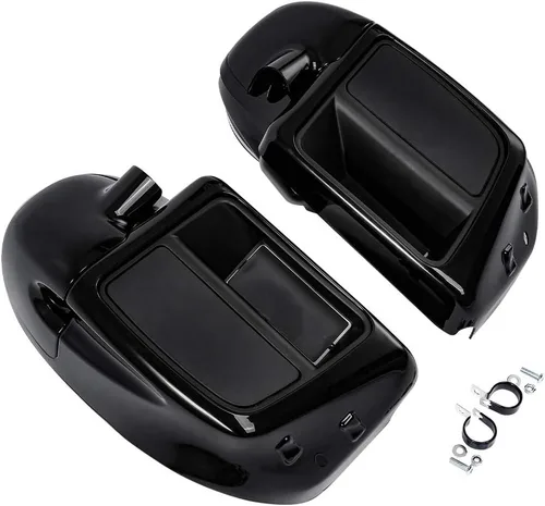 Vista 5 de XMT-MOTO Carenado inferior ventilado negro brillante con caja de altavoz de 16.5 cm para Harley Touring Road King FLHR Road Glide FLTRX Street Glide