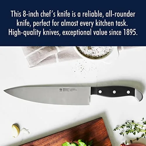 Vista 3 de HENCKELS - Cuchillo de chef de 8 pulgadas afilado como una navaja, diseñado en Alemania informado por más de 100 años de maestría, color negro
