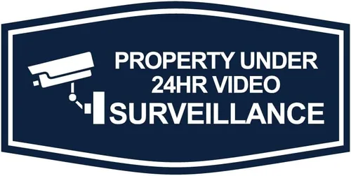 Vista 12 de Fancy Property - Señal de videovigilancia (cámara) de menos de 24 horas (negro) - Pequeño (paquete de 1)