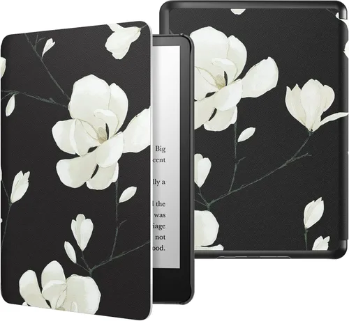 Vista 12 de MoKo Funda para Kindle Paperwhite de 7" 12ª generación 2024/Colorsoft, Pink Mármol de oro rosa claro
