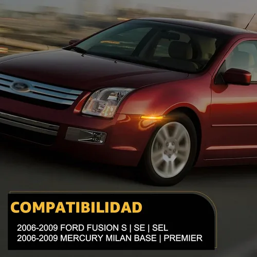 Vista 4 de Gempro Luces LED de Marcador Lateral del Parachoques Delantero para Ford Fusion 2006-2009 Lámparas de Señal de Estacionamiento Lente Ahumado, 2