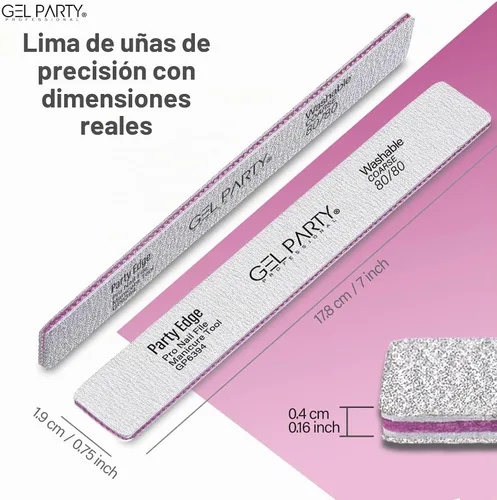 Vista 8 de GELPARTY - Limas de uñas profesionales de grano 80/80, cuadrados, paquete