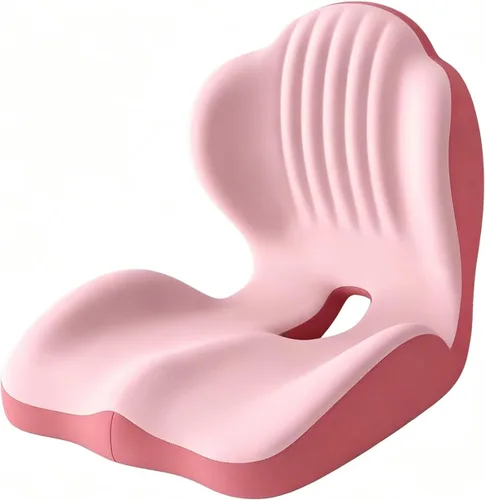 Vista 8 de L-Shaped Ergonomic Seat Cushion with Lumbar Support for Office Chair Black