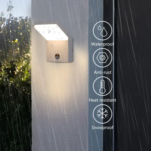 Vista 3 de Accesorios de luz al aire libre con sensor de movimiento, montaje en pared, aplique de pared exterior, luz de porche, luces de garaje, luces