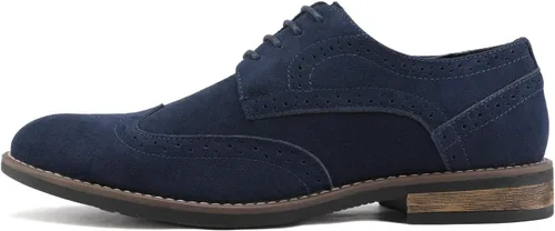 Vista 2 de Bruno Marc Zapatos estilo oxford de gamuza con cordones para hombre.