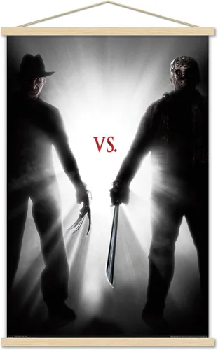 Vista 16 de Trends International Freddy vs. Jason - Póster de pared ligero, 14.725 x 22.375 pulgadas, versión enmarcada de madera de granero Versión enmarcada