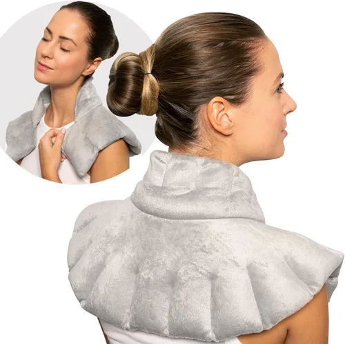 Vista 12 de Bed Buddy Almohadilla térmica para microondas y envoltura refrescante para el cuello, envoltura cómoda para cuello y hombros, apta para microondas