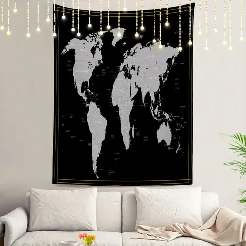 Vista 40 de Shrahala Tapiz de pared de hojas de arce otoñal, hojas rojas llameantes, fondo negro, tapiz grande para colgar en la pared, tapiz decorativo