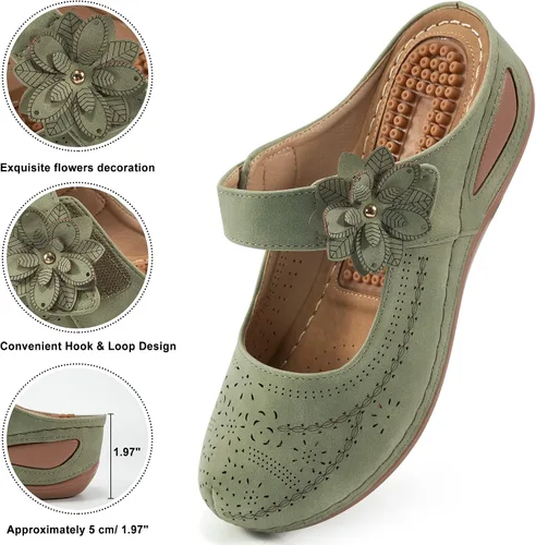 Vista 2 de Alicegana Sandalias elegantes de verano para mujer, con puntera cerrada, estilo casual, sin cordones, con gancho ajustable