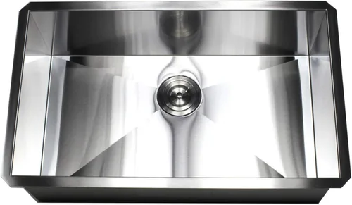 Vista 2 de Zero Radius - Fregadero de cocina de acero inoxidable de calibre 16 duradero de calibre 16 con colador de cesta elevable (30 pulgadas)