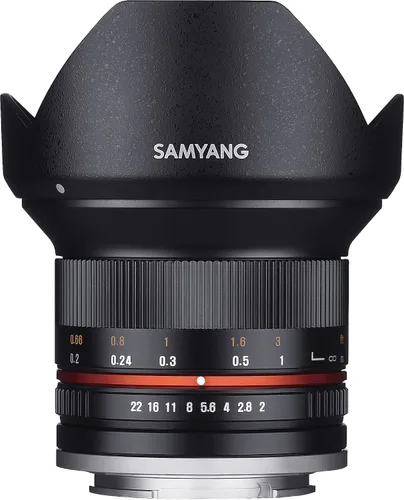 Vista 7 de Samyang SY12M-MFT-BK 0.472 in F2.0 lente fija ultra gran angular para cámaras Olympus/Panasonic Micro 4/3, color negro La lente gran angular