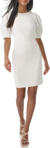 Vista 2 de Karl Lagerfeld Paris Vestido de manga abombada adornado para mujer