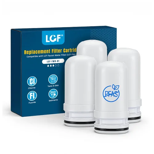 Vista 10 de LCF Filtro de agua giratorio de acero inoxidable de 360° – Alto flujo, filtro de agua del grifo mejorado con minerales, reduce el cloro, metales