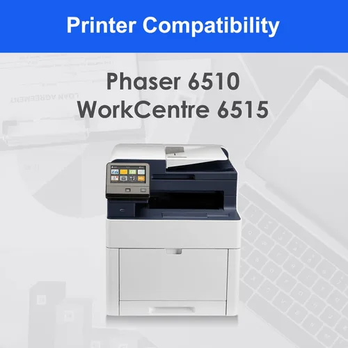 Vista 2 de Cartucho de tóner remanufacturado 6510 6515 de repuesto para Xerox 106R03480 para impresora Xerox Phaser 6510, WorkCentre 6515 (1 BK, 1 paquete)