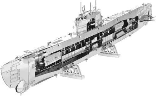 Vista 6 de Metal Earth Paquete de modelo de metal 3D tipo XXI alemán U-Boat con pinzas Fascinaciones