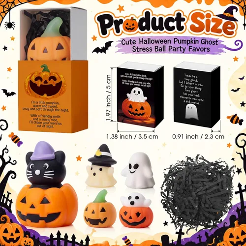 Vista 2 de 10 juegos de bolas de estrés cálidas de Halloween con cajas mezcladas 5 Beige