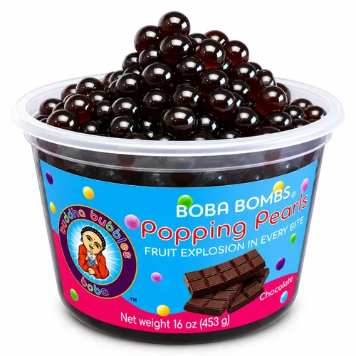 Vista 13 de Buddha Bubbles Boba - Perlas de Boba para reventar/estallar de primera calidad/Bombas de Boba / cobertura de postre (perlas de arándano)