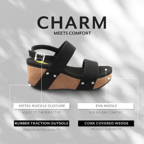 Vista 3 de VOLATILE Sandalias de cuña Summerlove para mujer
