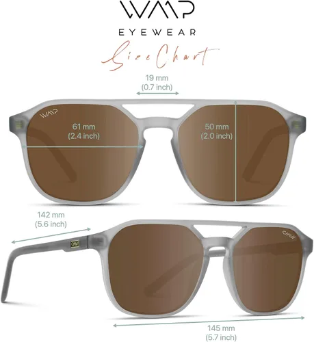 Vista 6 de WearMe Pro Gafas de sol rectangulares polarizadas de doble puente para hombre