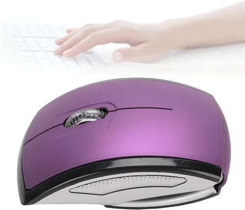 Vista 8 de XUMIUZIY Ratón inalámbrico plegable, mouse ergonómico portátil de 2.4 G con apagado magnético, para computadora portátil (morado)